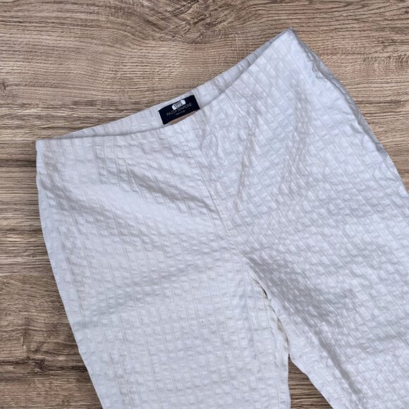 Piazza Sempione Audrey White Textured Cropped Pants Made in Italy Size 48 /US 12 - Picture 2 of 7